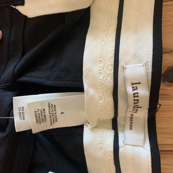 NWT LAUNDRY Tailored Straight Leg Blk Pants (4) - Picture 5 of 7